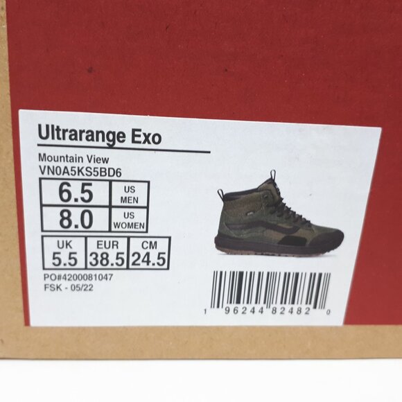 Vans Ultrarange Exo Hi MTE Mountain View Green Shoe Boot Mens 6.5 / Womens 8 NEW - Picture 11 of 12